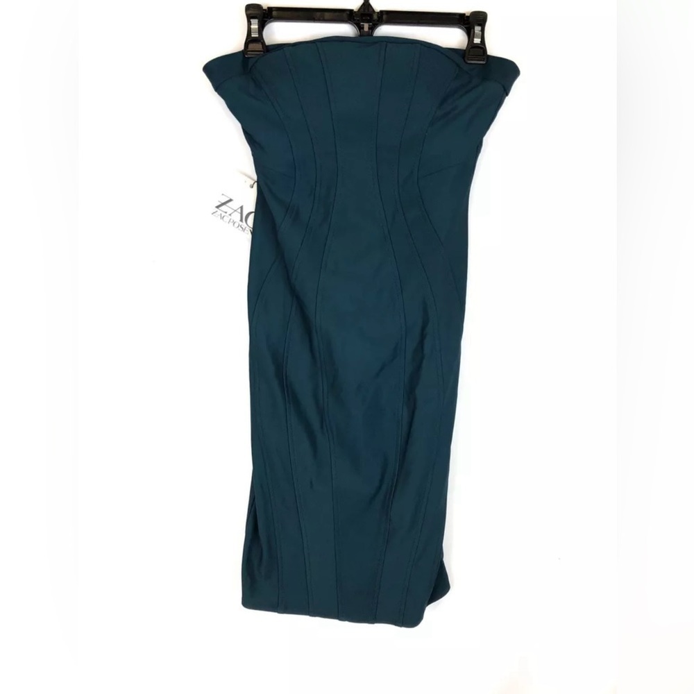 Zac Posen Rhonda Sheath Bandeau Dress Mini Deep Teal Size 2